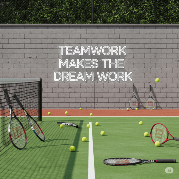 Led neoninė iškaba "Teamwork Makes the Dream Work"