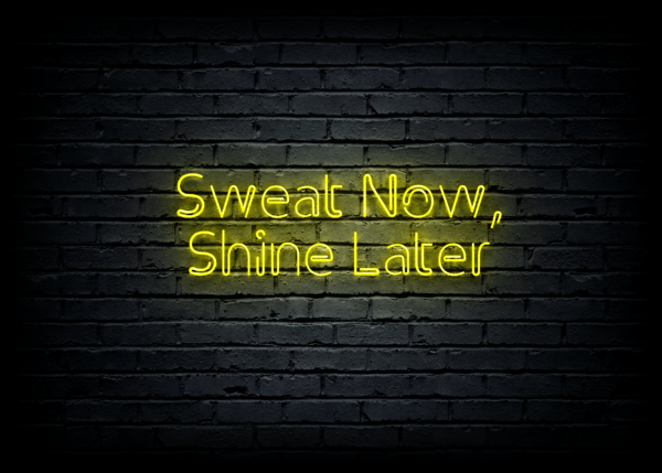 Led neoninė iškaba "Sweat Now, Shine Later"