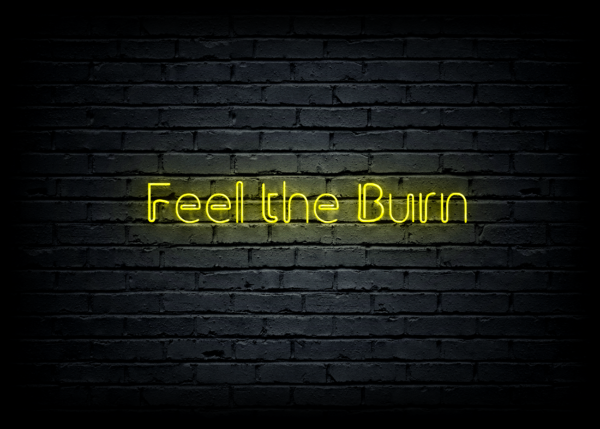 Led neono iškaba "Feel the Burn"