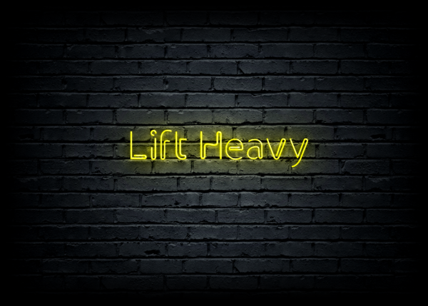 Led neono iškaba "Lift Heavy"