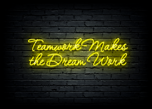 Led neoninė iškaba "Teamwork Makes the Dream Work" - Image 2