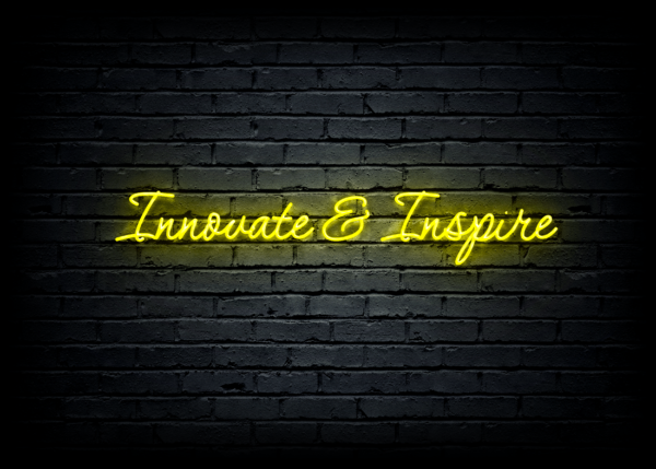 Led neono iškaba "Innovate & Inspire"