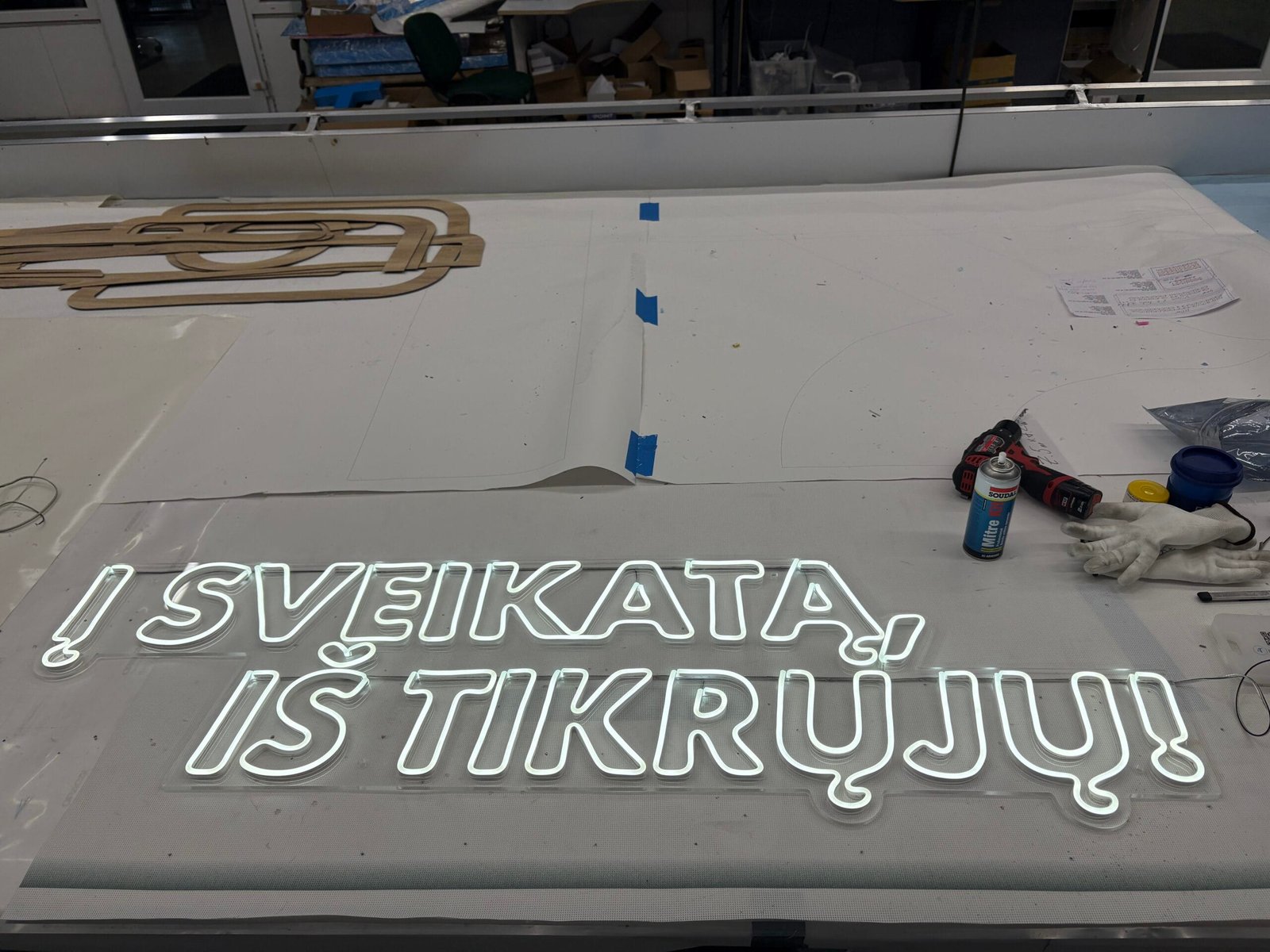 LED tekstinis užrašas pagal logotipą ledneon.lt