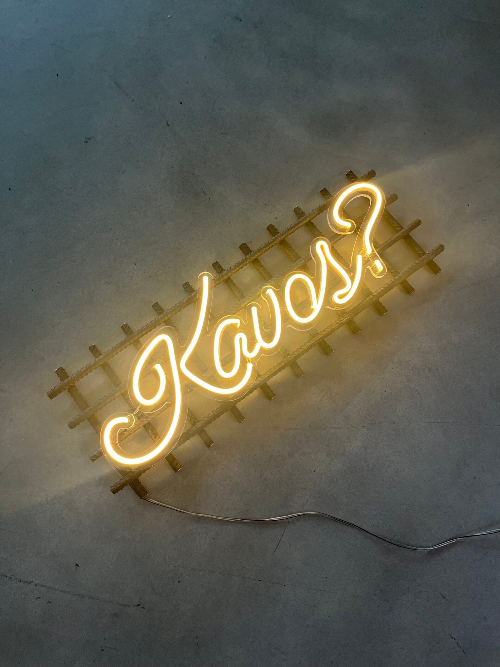 LED neonas su metaline konstrukcija